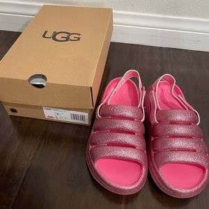 UGG K Sport Yeah Pink Glitter Kids Sandals